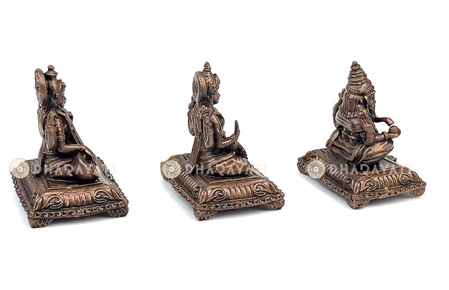 Copper Saraswati, Lakshmi, Ganesh Set of 3