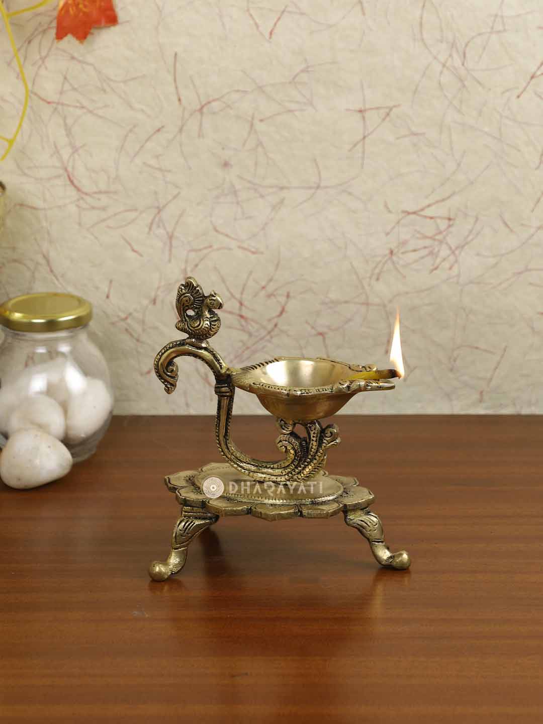 3 Legs Brass Diya Lamp