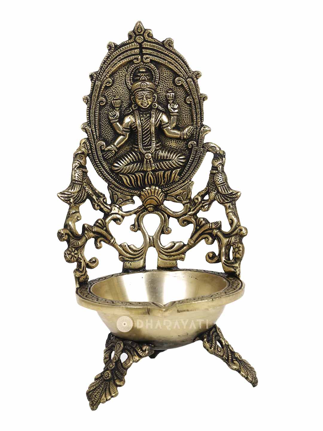 Laxmi Lamp Small Diya 3 Legs Decorative Brass Figurine