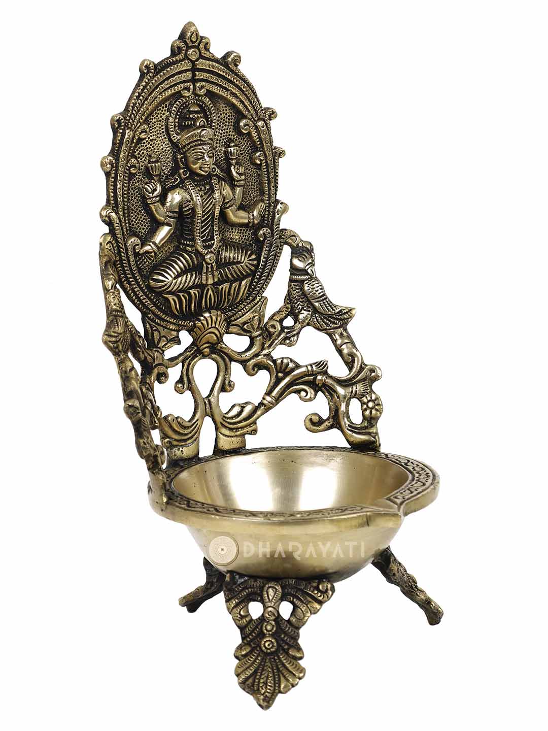 Laxmi Lamp Small Diya 3 Legs Decorative Brass Figurine