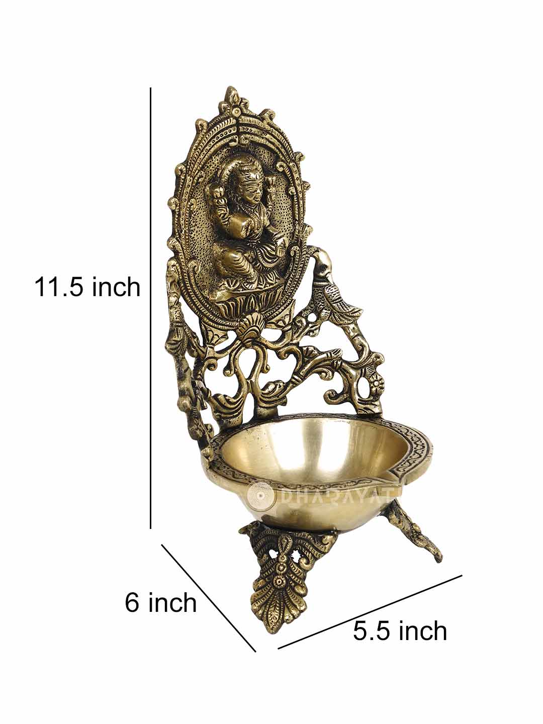 Laxmi Lamp Diya 3 Legs Decorative Brass Figurine