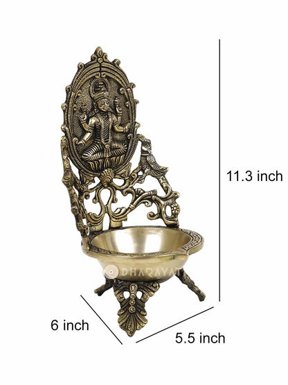 Laxmi Lamp Small Diya 3 Legs Decorative Brass Figurine