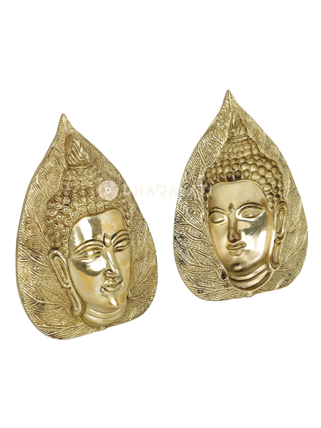 Leaf Buddha Decorative Brass Figurine Set of 2