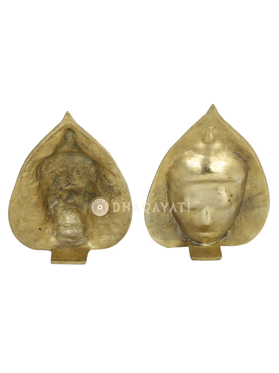 Leaf Buddha Decorative Brass Figurine Set of 2