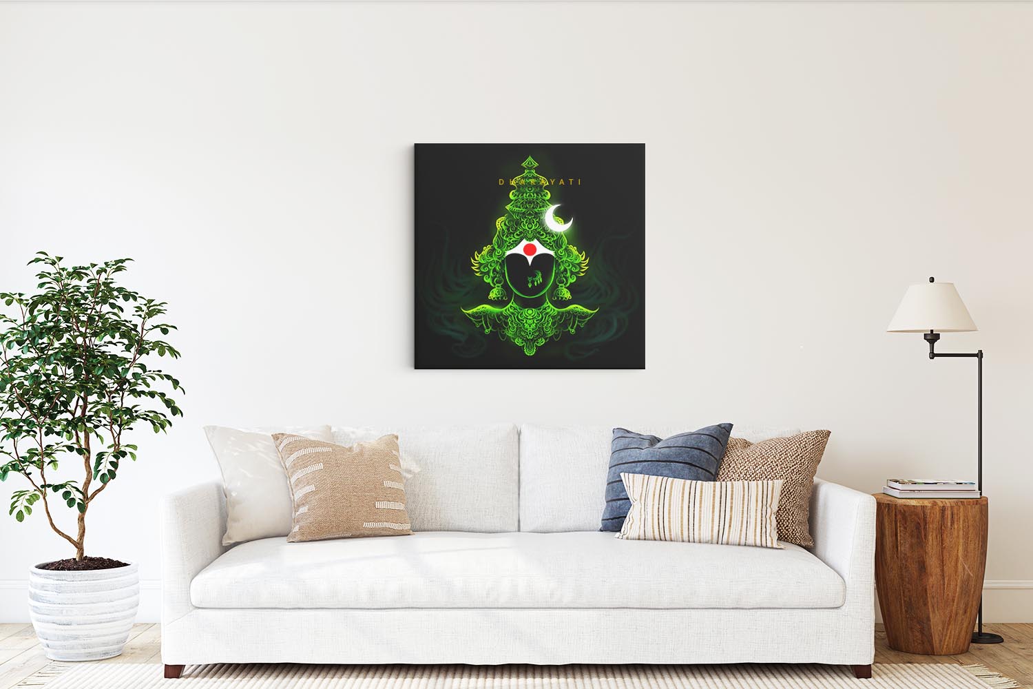 Divine Green Goddess: Devi - Canvas Art