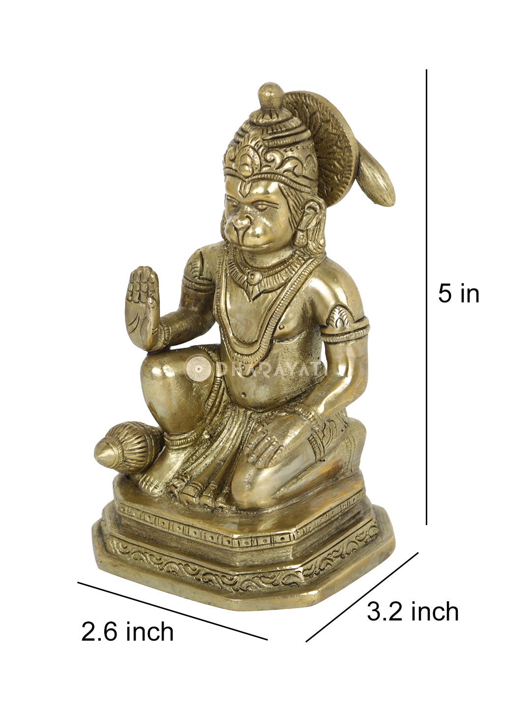 Lord Hanuman Decorative Brass Figurine