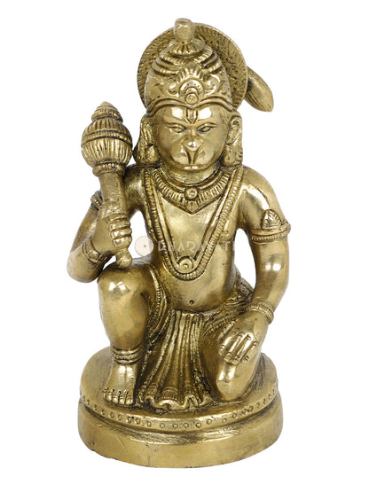 Lord Hanuman Brass Figurine With Gada In Hand