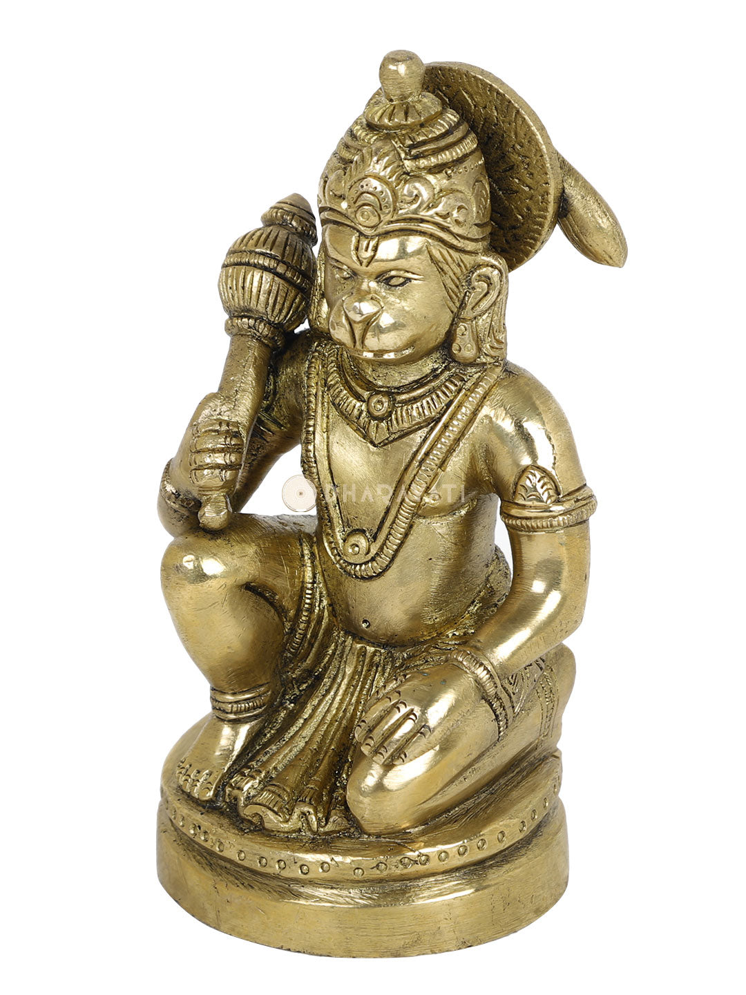 Lord Hanuman Brass Figurine With Gada In Hand