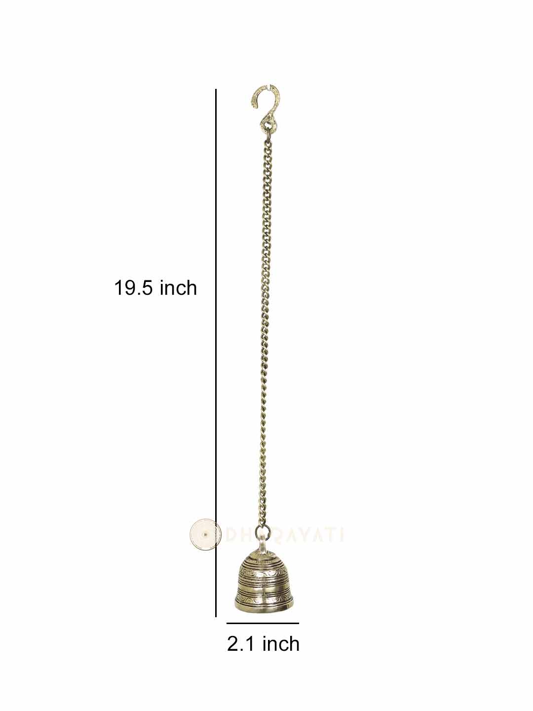 Mandir Hanging Bell Small Decorative Brass – Dharayati