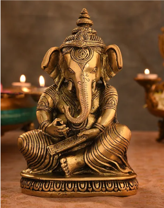 Big Brass Ganesh Idol Decorative Brass Figurine