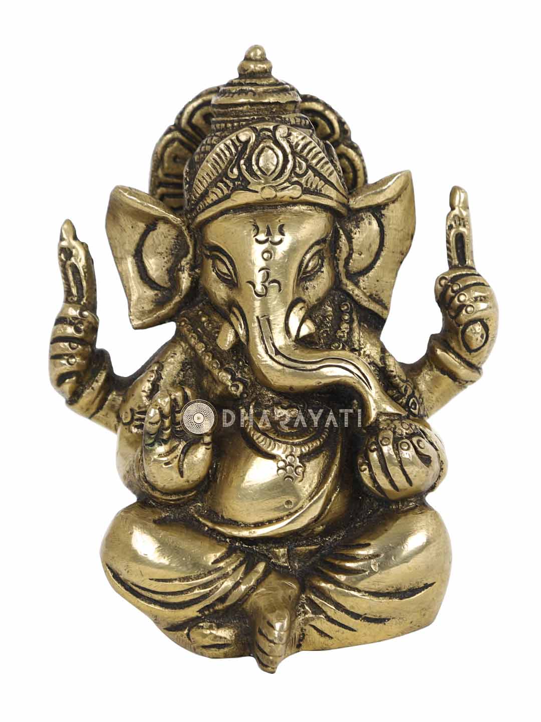 Mukat Ganesh 4 Hands Decorative Brass Figurine