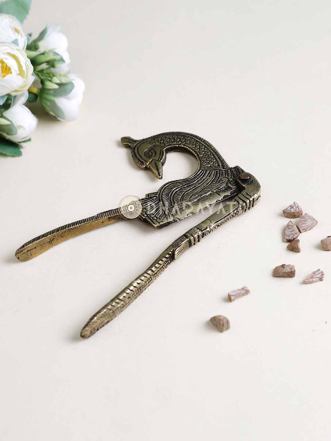 Peacock Design Nut Cutter Made of Brass For Decorative Collection