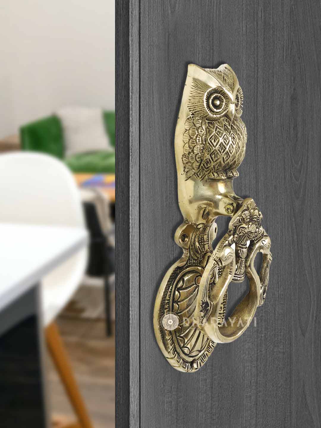 Owl Design Door Knocker Decorative Brass