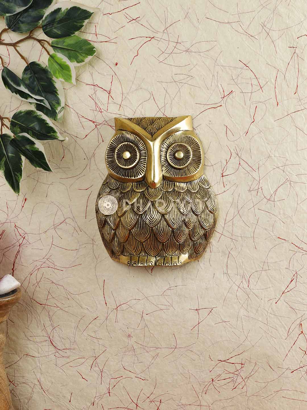 Brass Owl Design Wall Hanging