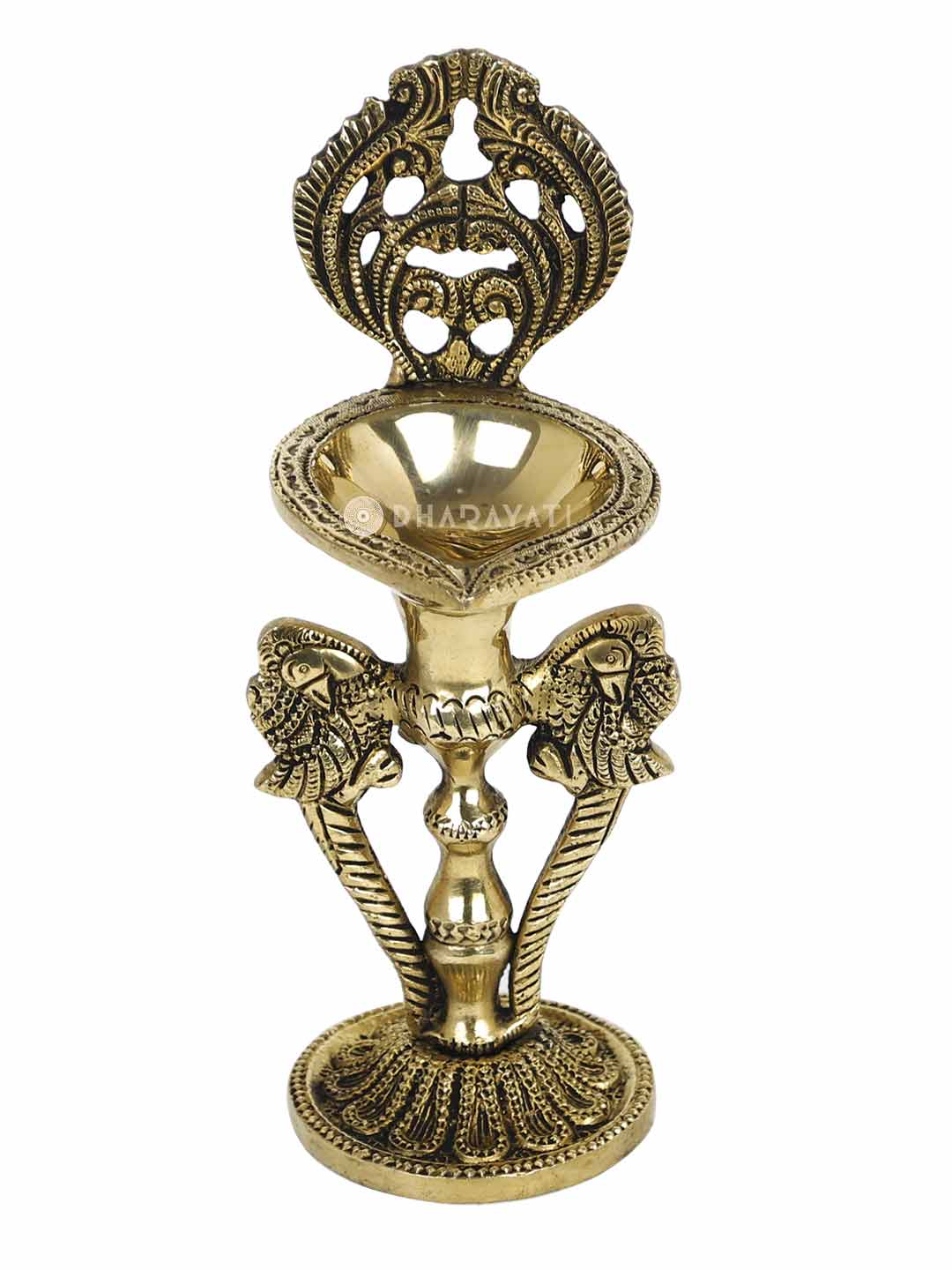 Parrot Design Diya Lamp Decorative Brass Figurine