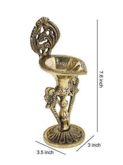 Parrot Design Diya Decorative Brass Figurine