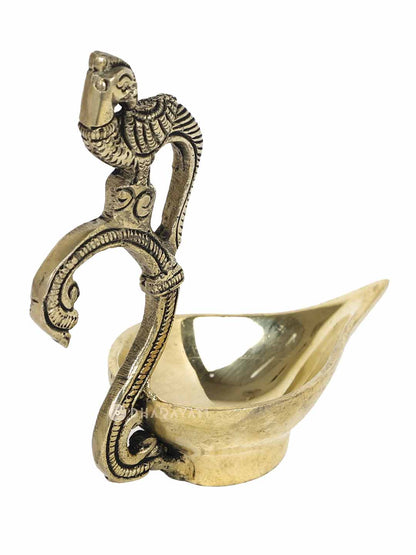 Parrot Design Diya Decorative Brass Figurine