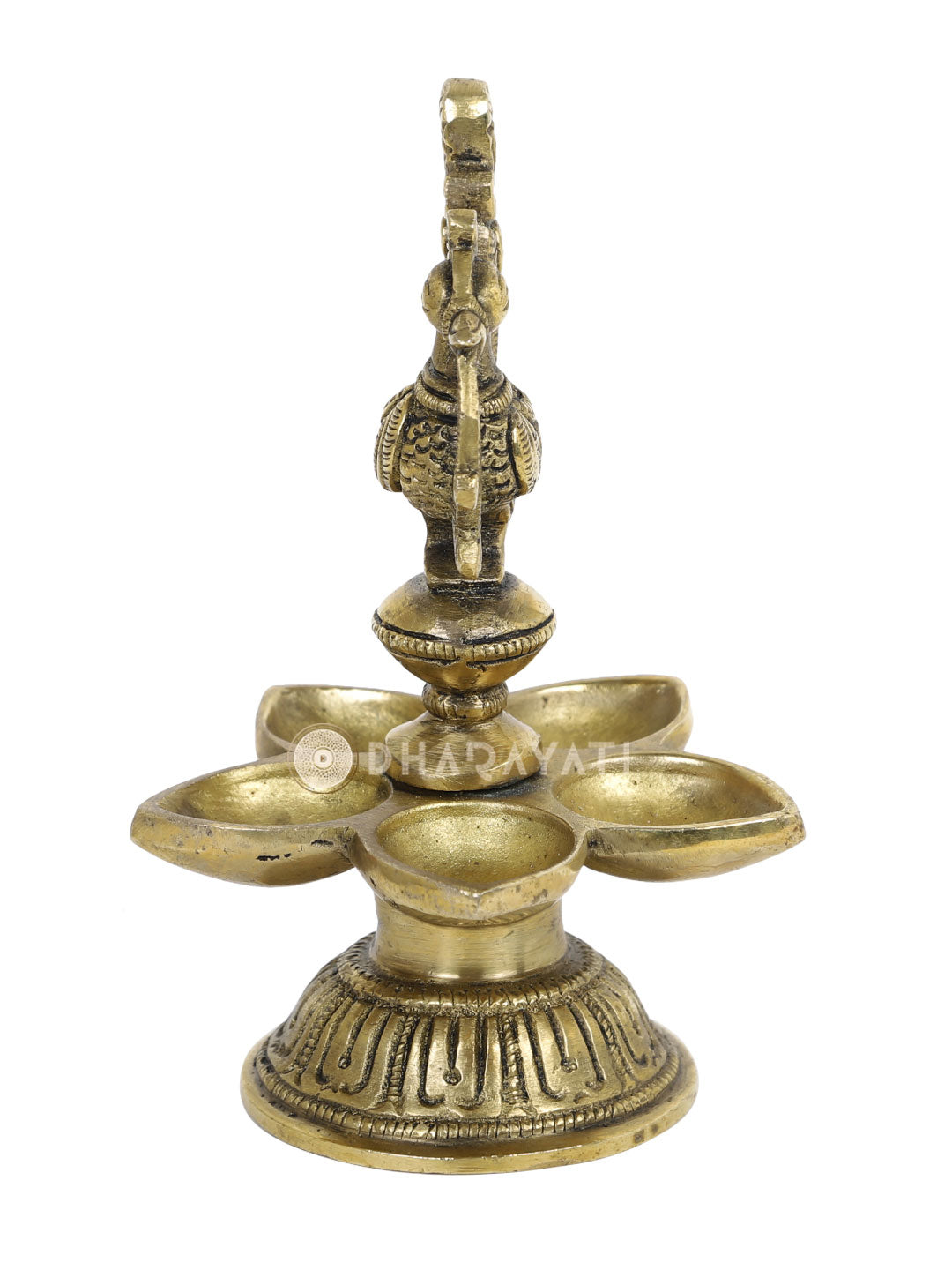 Brass Peacock Pancham Diya