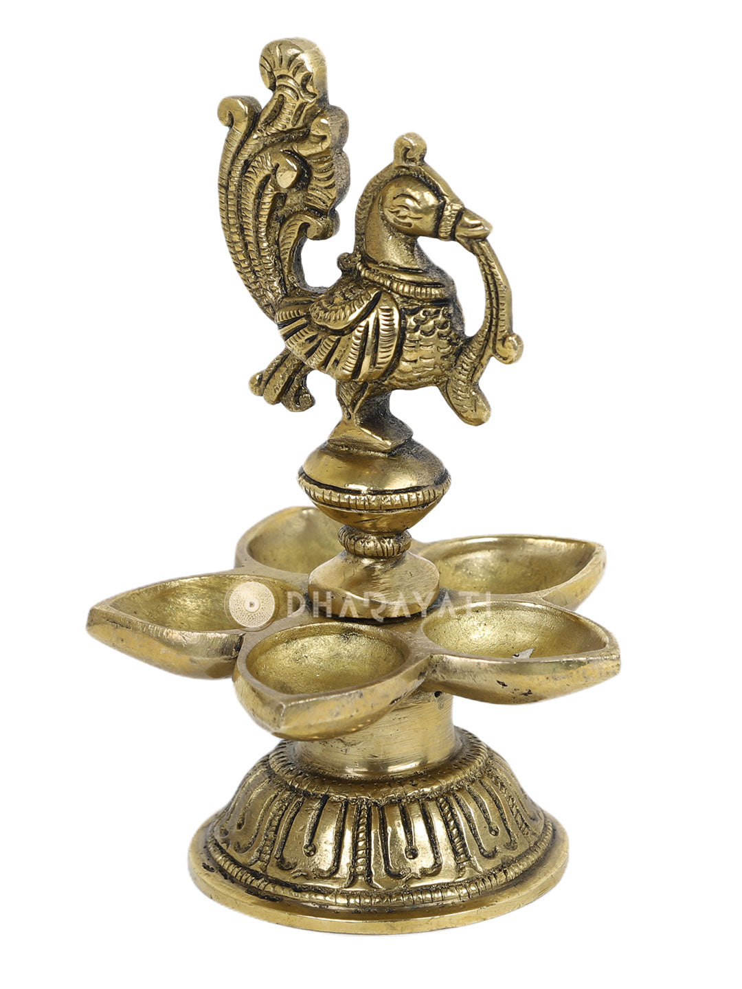 Brass Peacock Pancham Diya