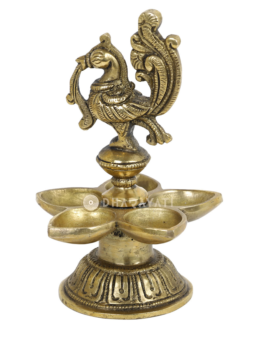 Brass Peacock Pancham Diya