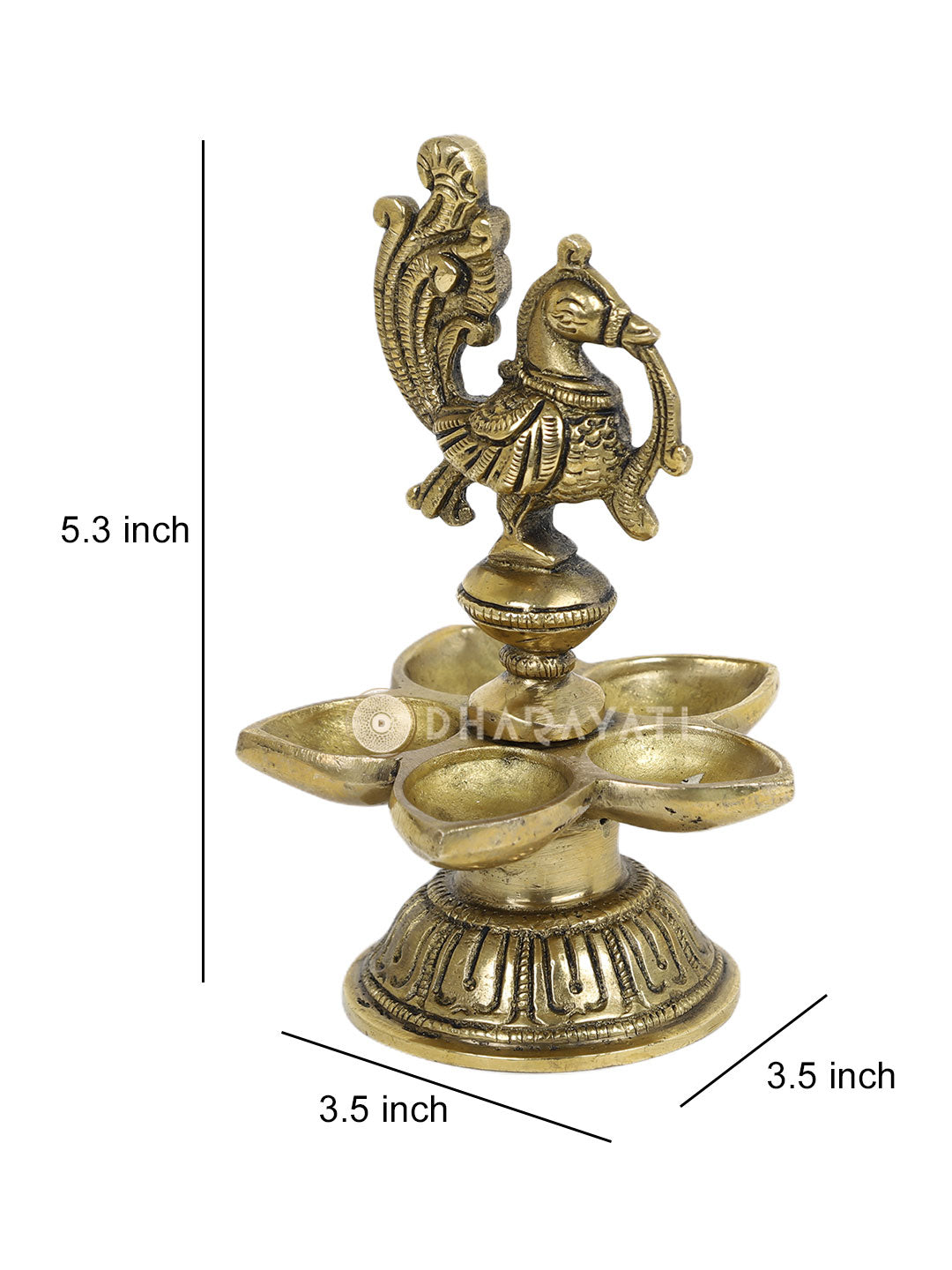 Brass Peacock Pancham Diya