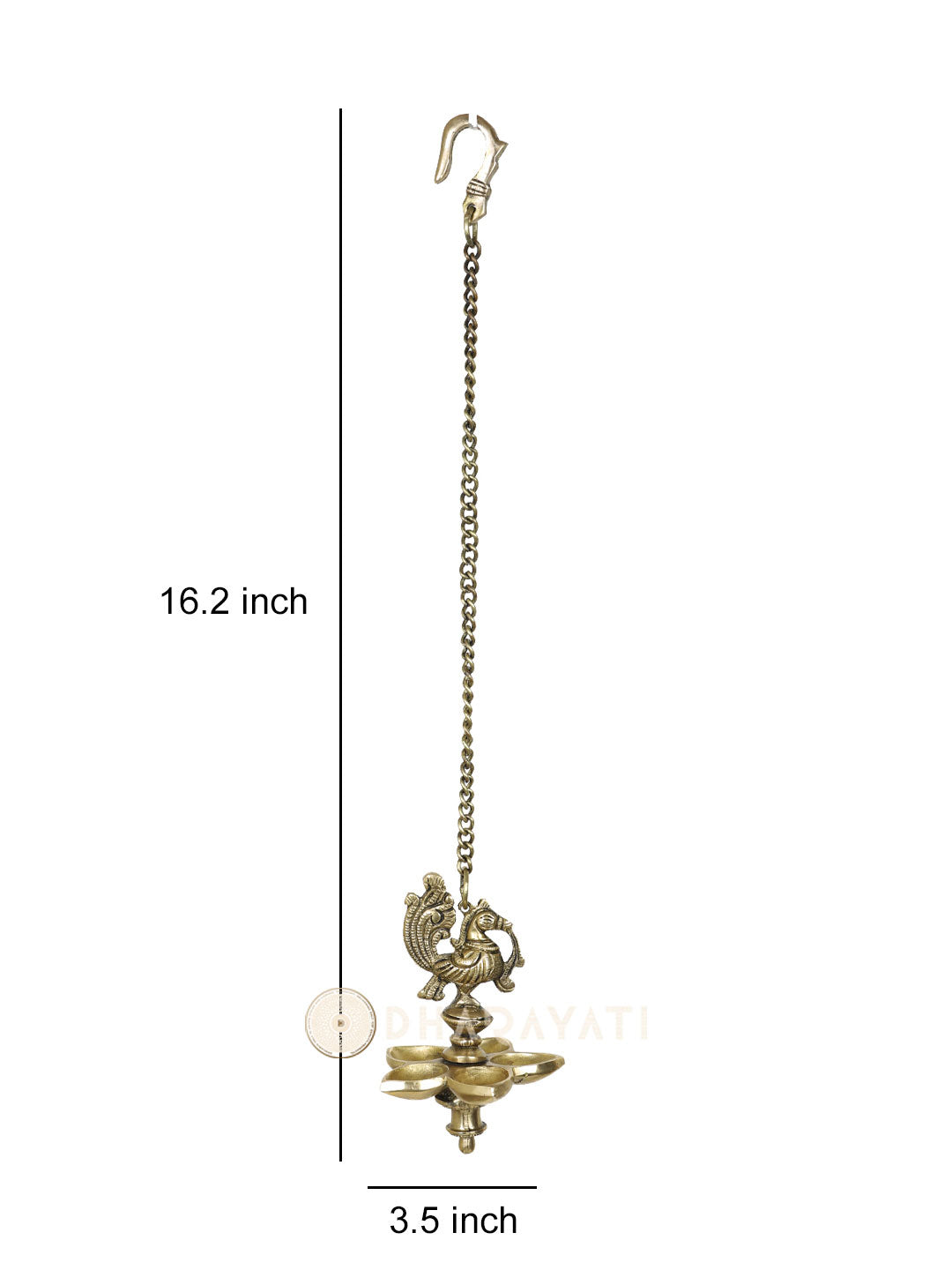 Brass Pancham Chain Hanging Diya