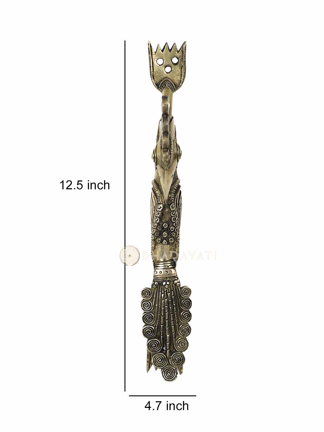 Peacock Design Door Handle Decorative Brass