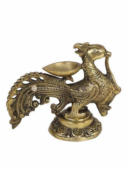 Peacock Diya Brass