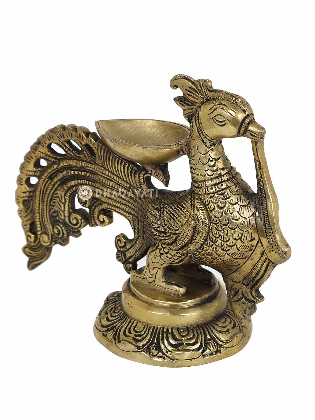 Peacock Diya Brass