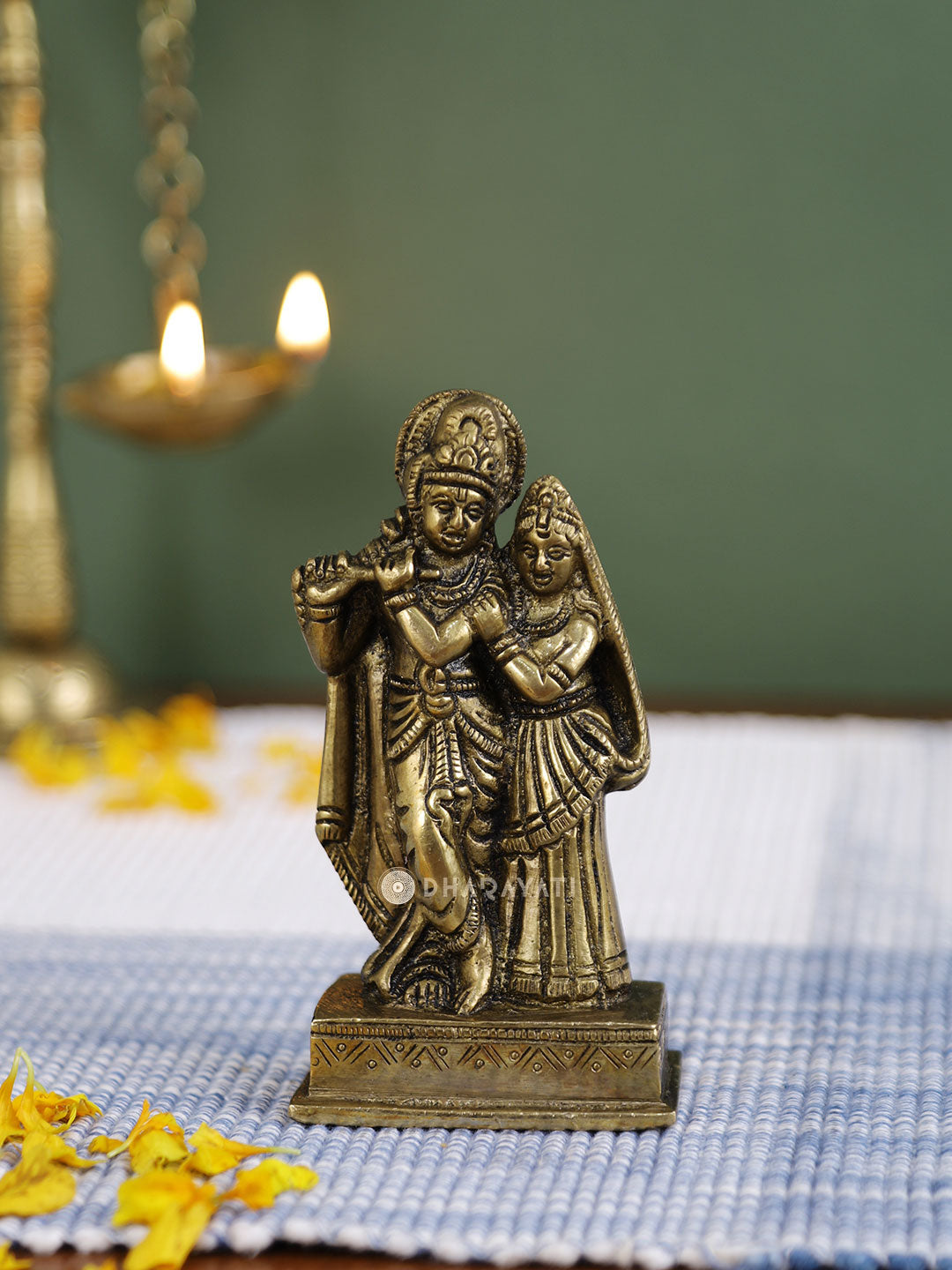 Radha Krishna Decorative Brass Figurine