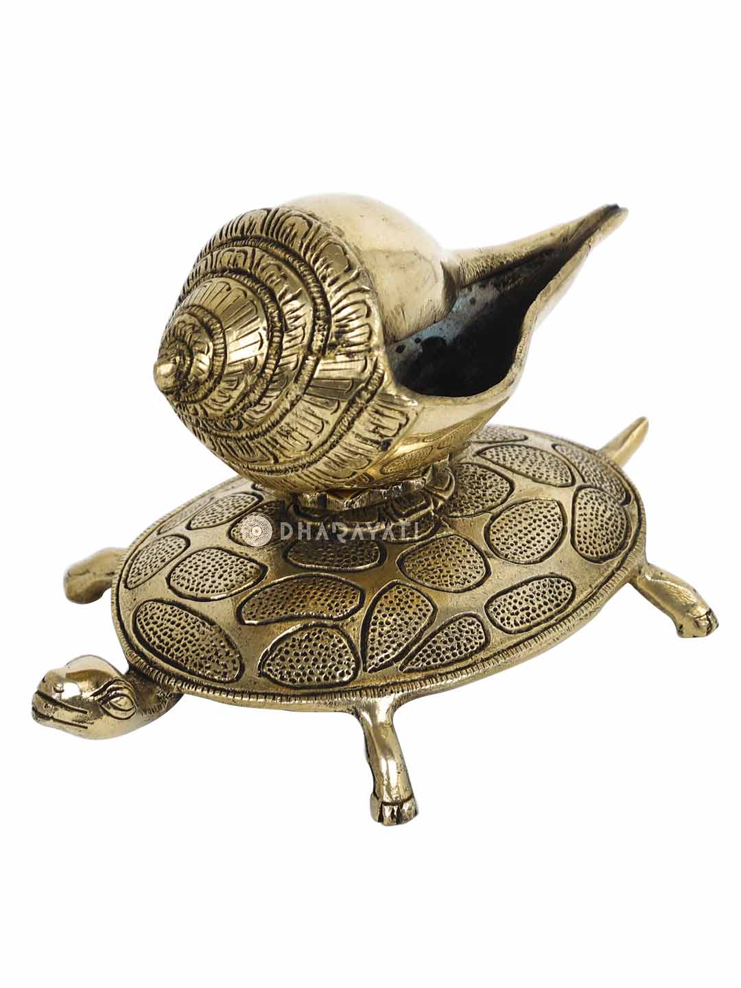 Shell On Tortoise Stand Decorative Brass