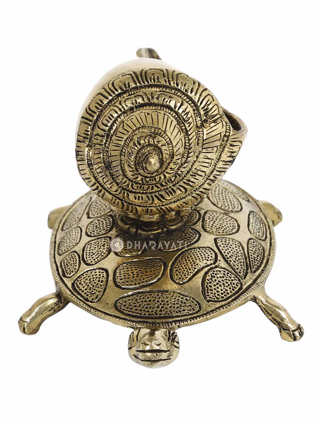 Shell On Tortoise Stand Decorative Brass