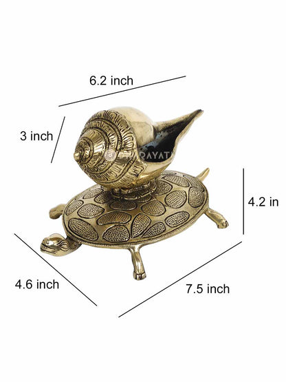 Shell On Tortoise Stand Decorative Brass