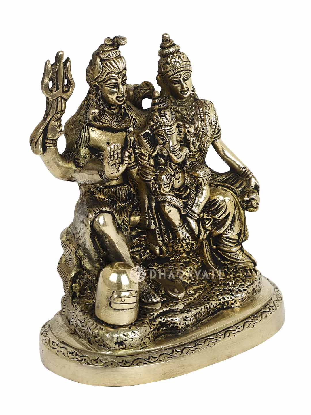 Shiva Family Decorative Brass Figurine