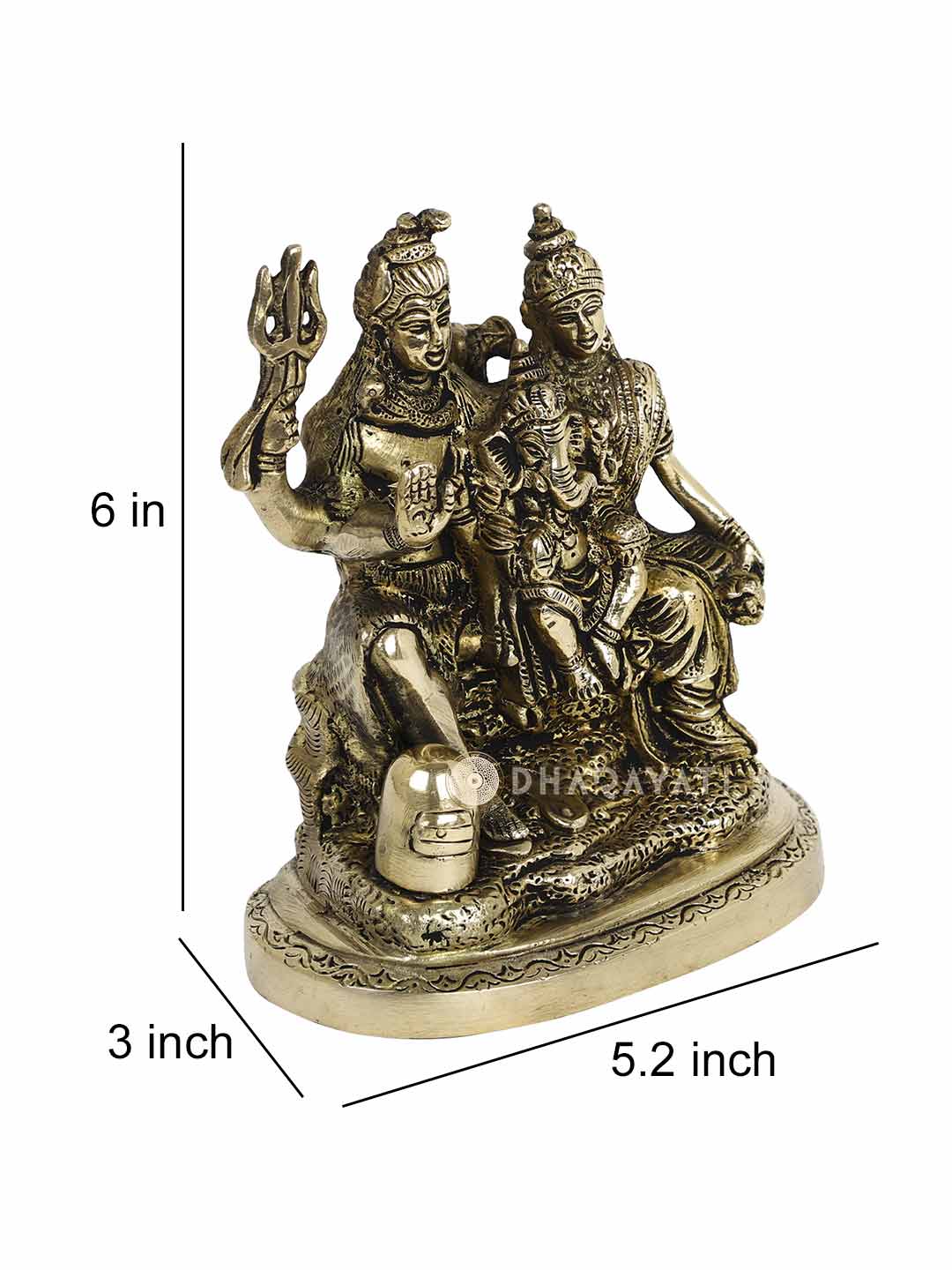 Shiva Family Decorative Brass Figurine