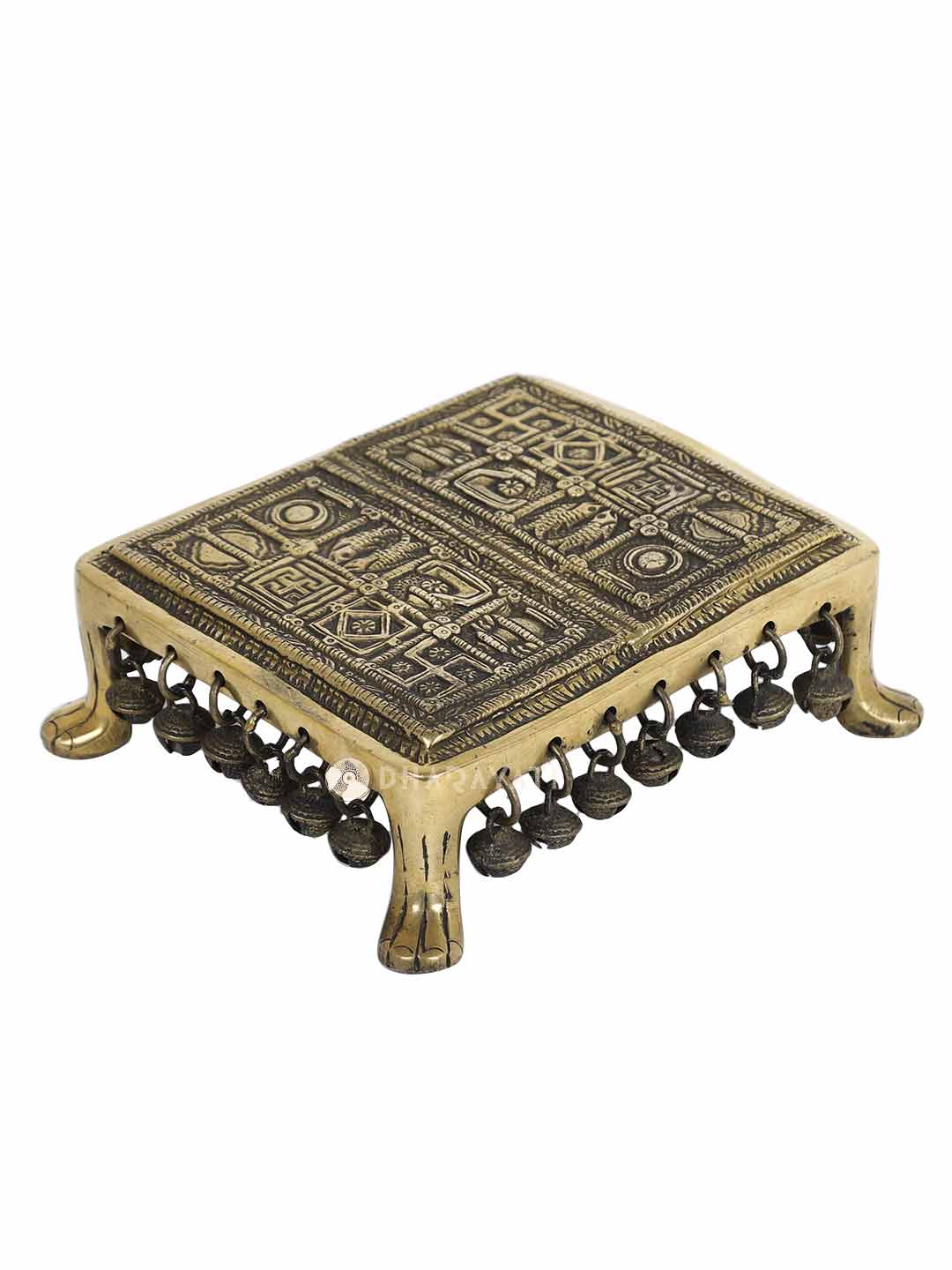 Small Chowki With Ghungroo Decorative Brass