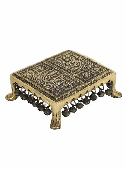 Small Chowki With Ghungroo Decorative Brass