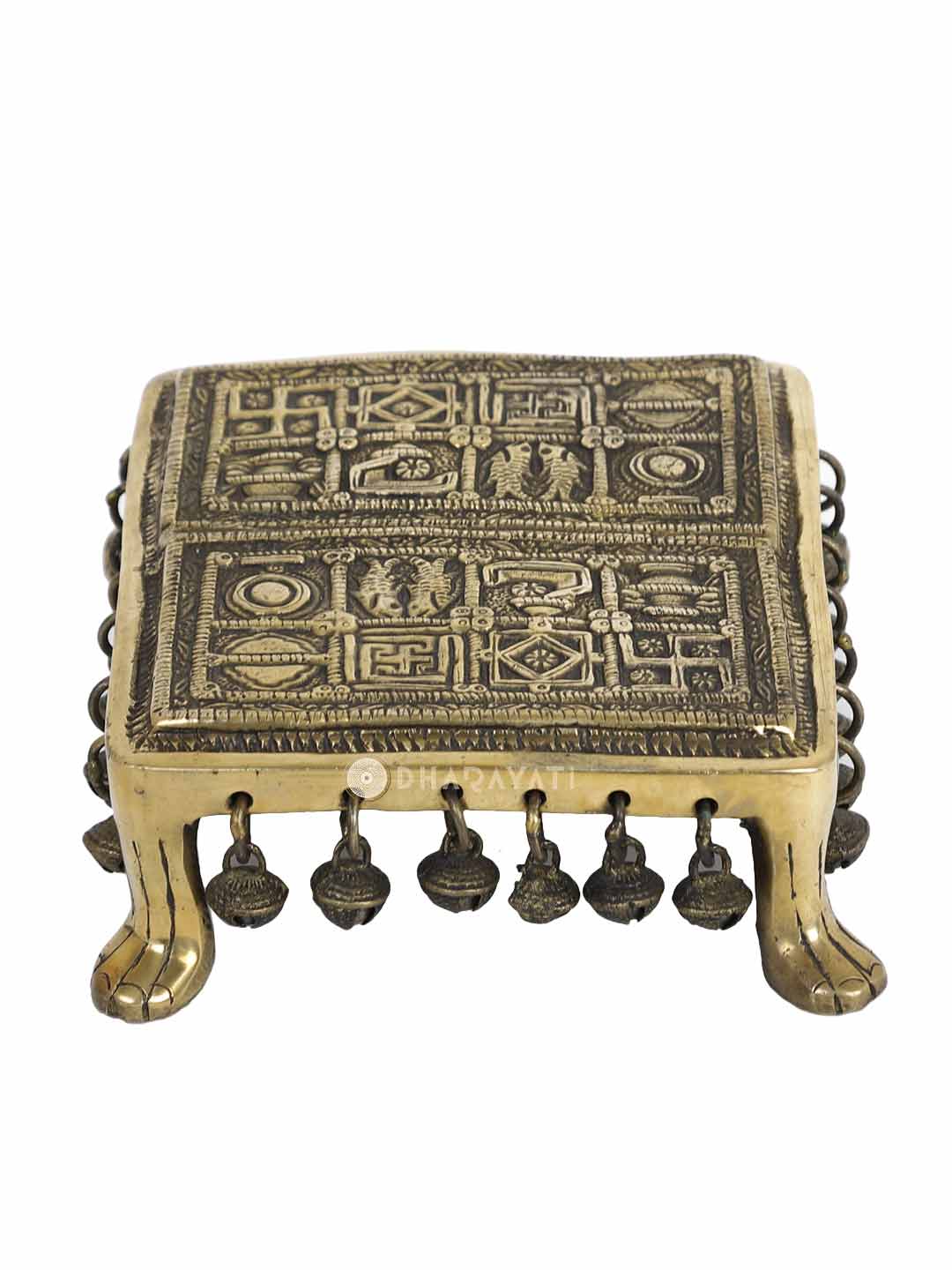 Small Chowki With Ghungroo Decorative Brass