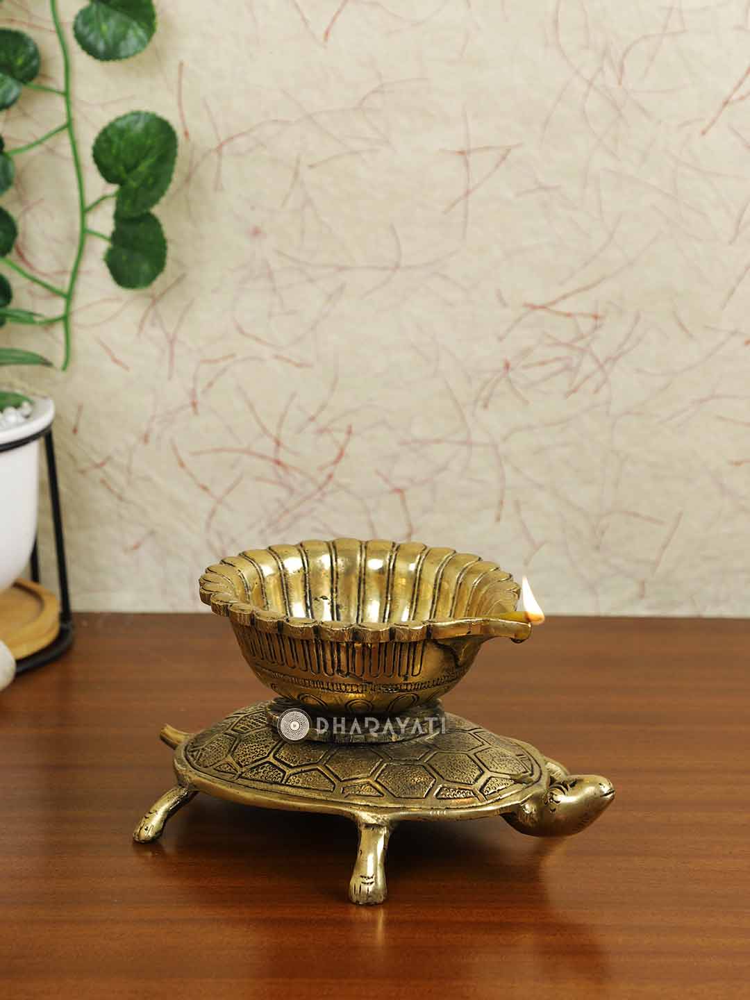 Brass Tortoise Lamp Diya