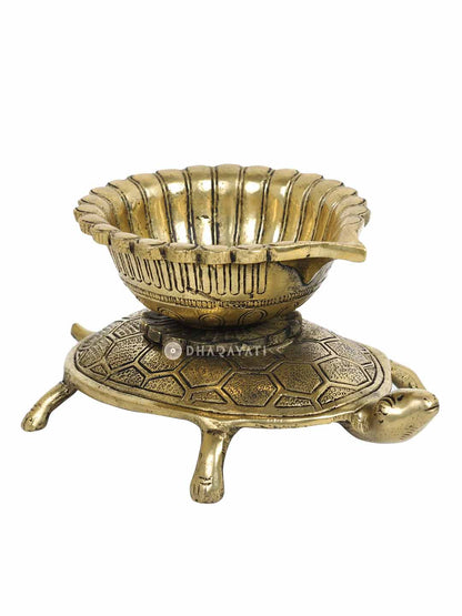 Brass Tortoise Lamp Diya