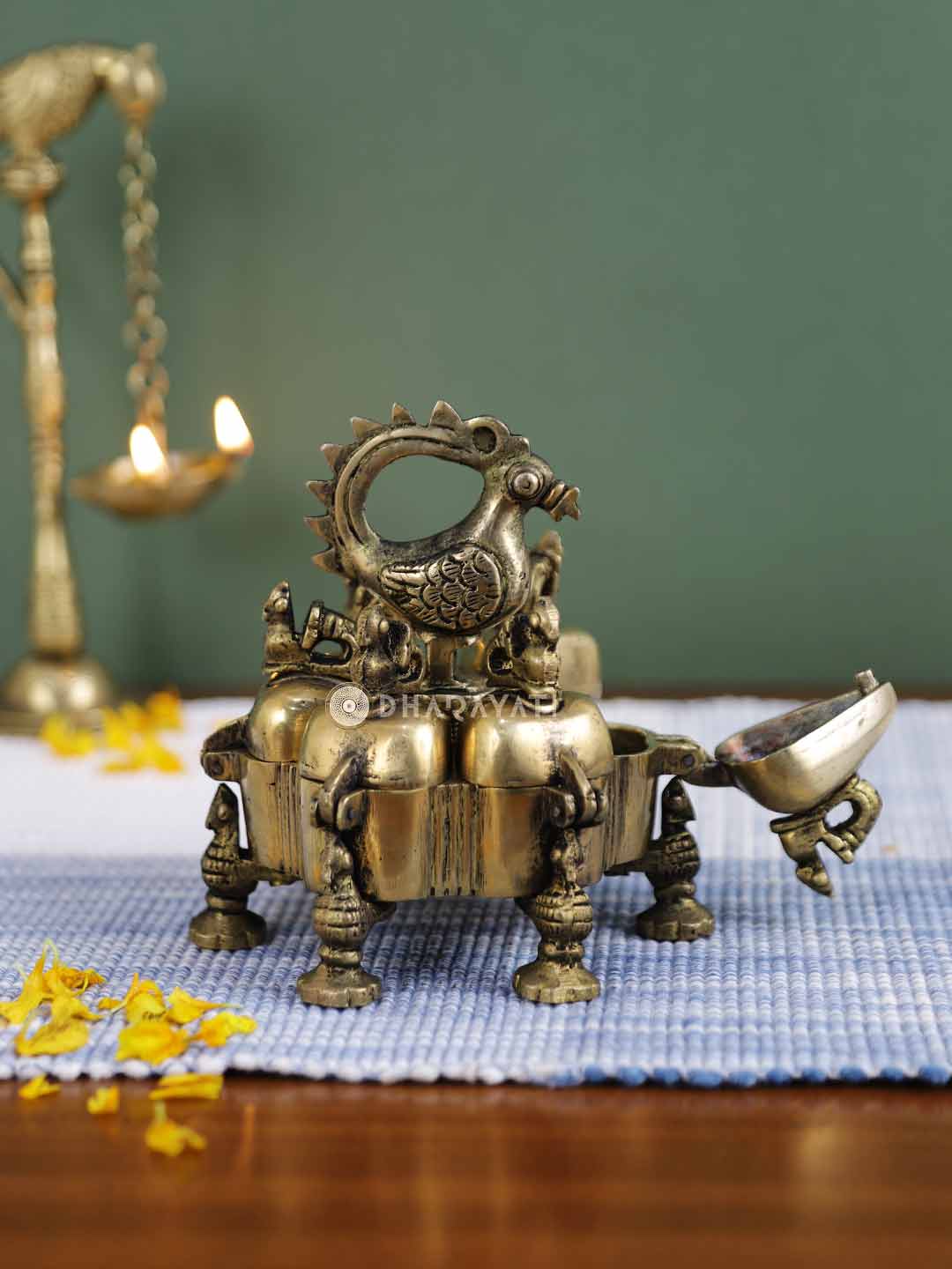 Tikka Box Decorative Brass