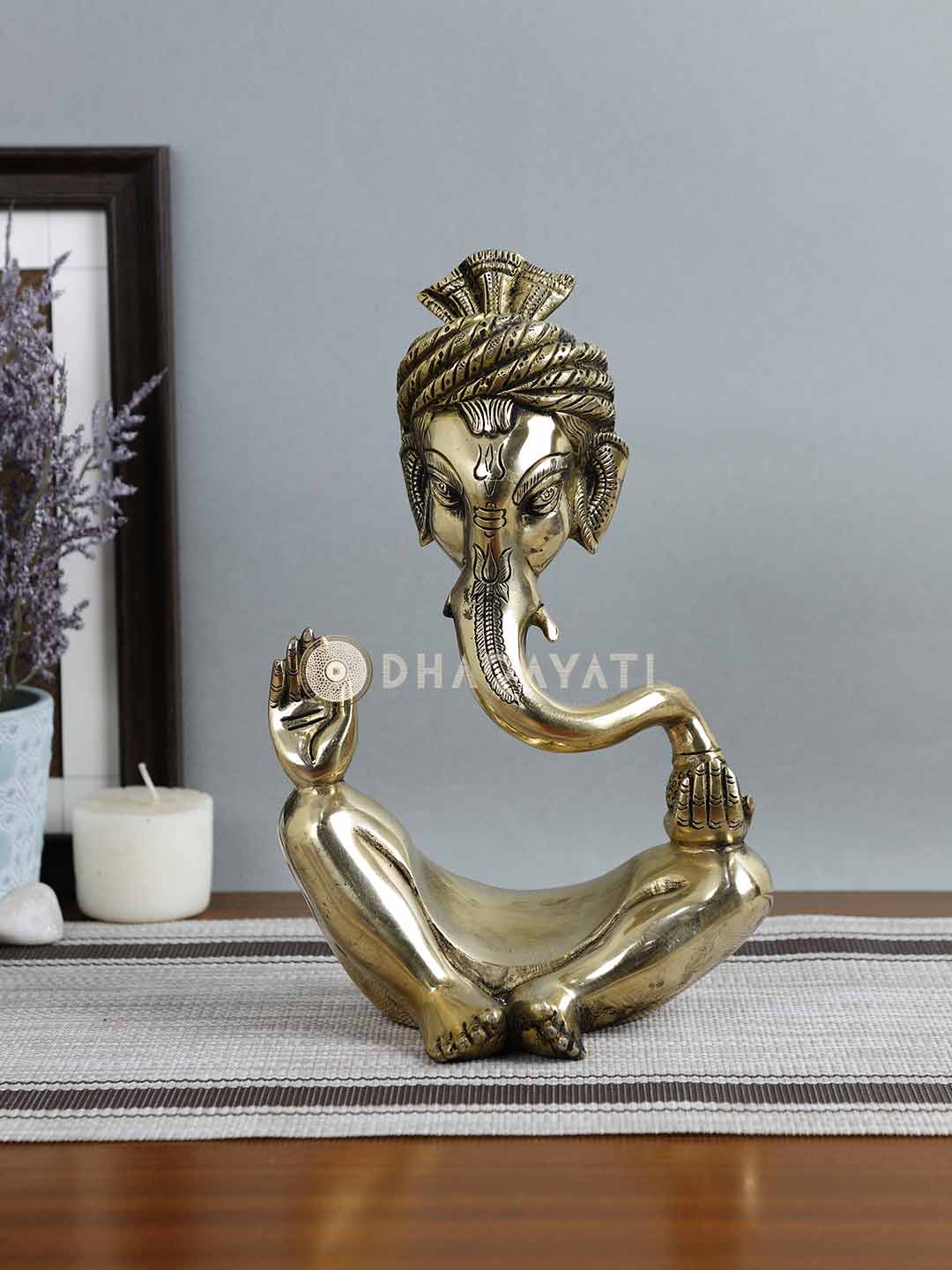 Turban Ganesh Decorative Brass Figurine