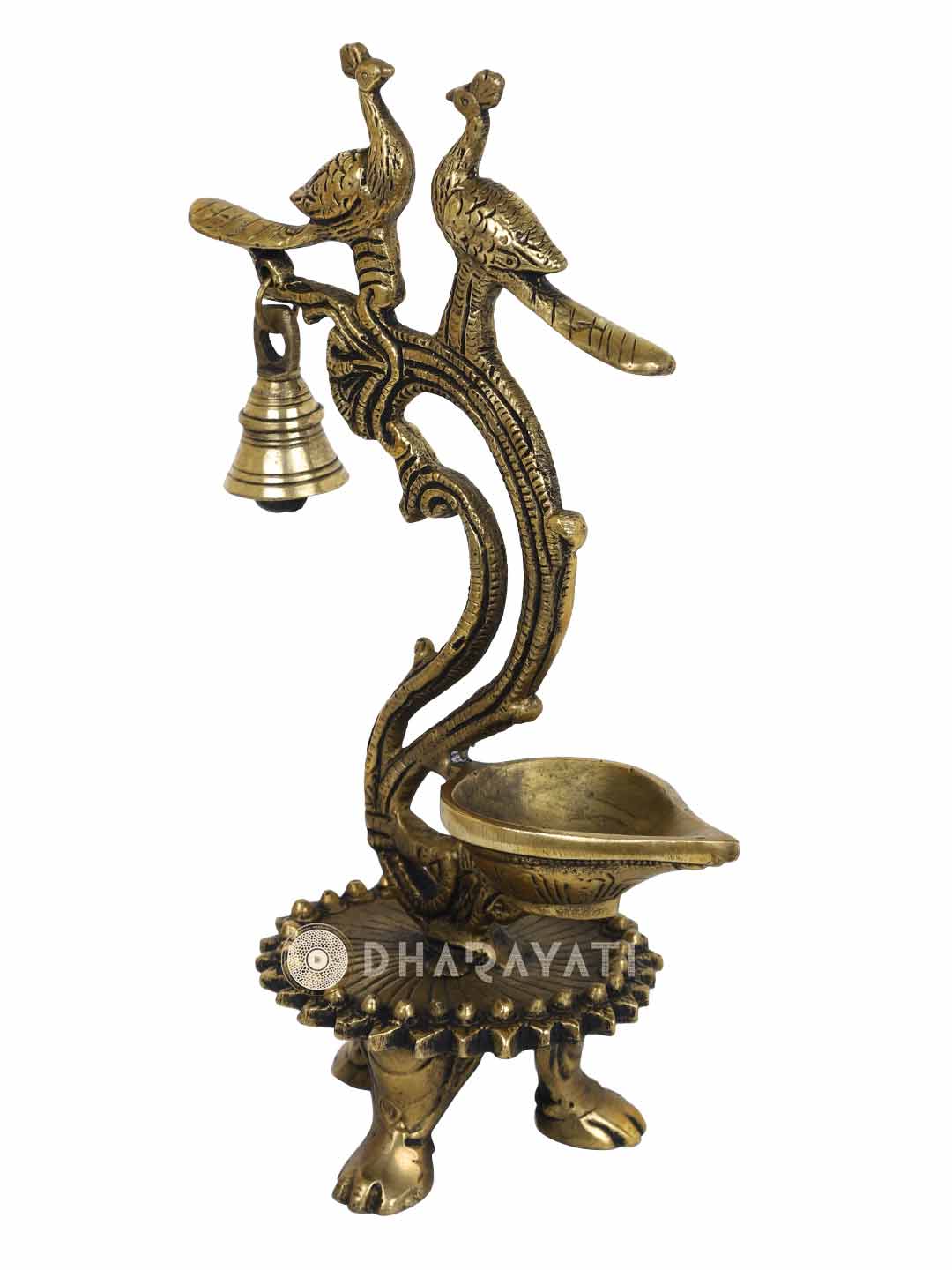 Two Birds Lamp Diya With Bell