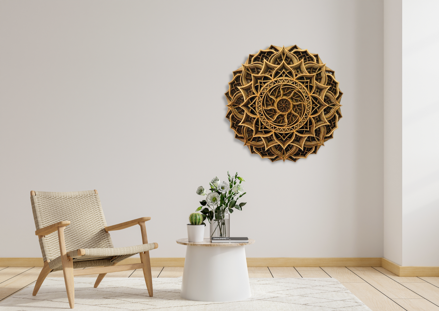 Multilayered Elegant Wooden Mandala | Wooden Wall Decor