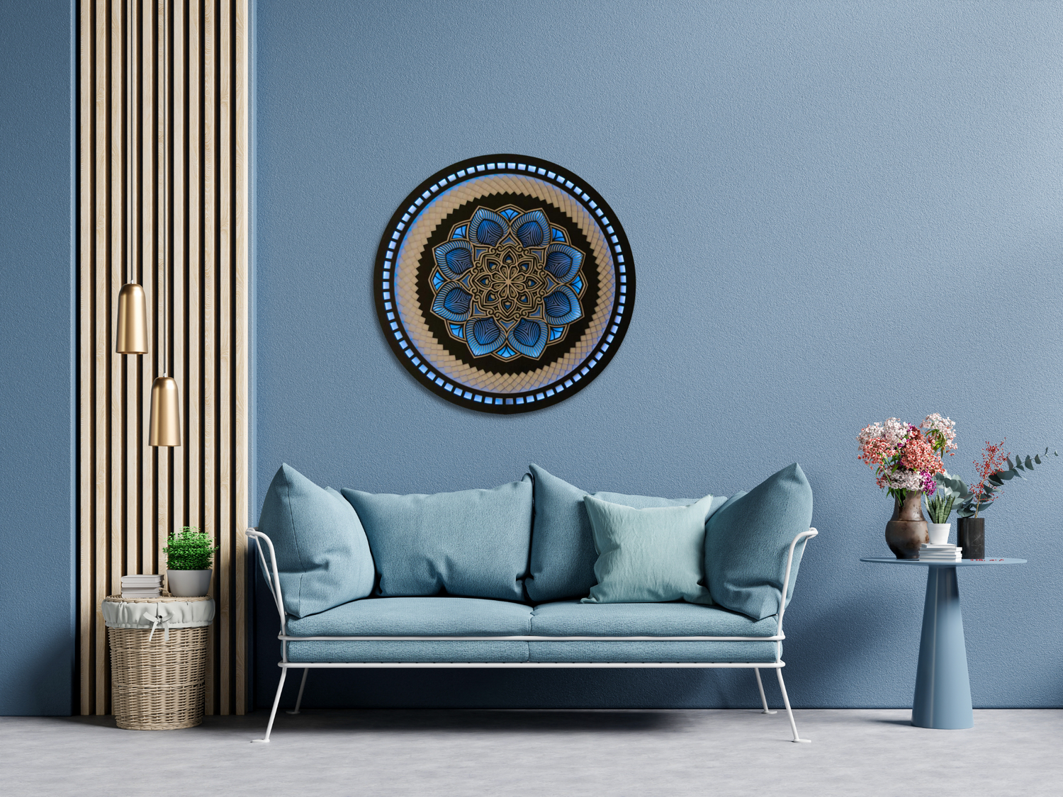 Color Changing Mandala Wall Art LED Wall Hanging |  Wooden Wall Decor