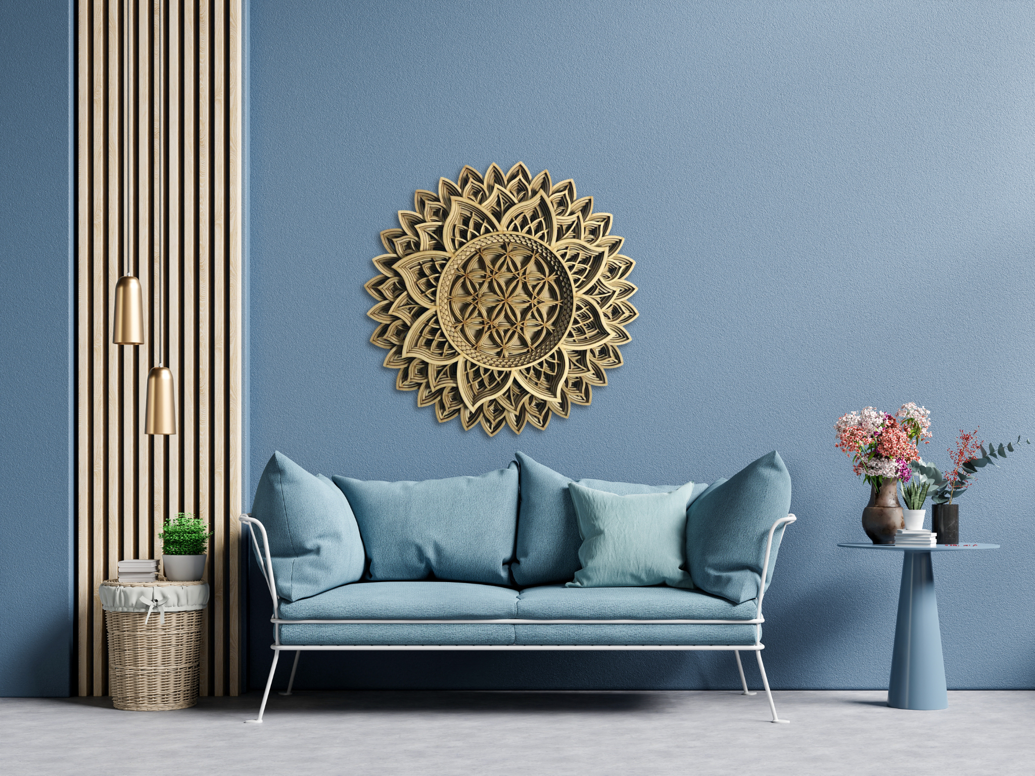 Sunflower Design Mandala Art | Wooden Wall Decor