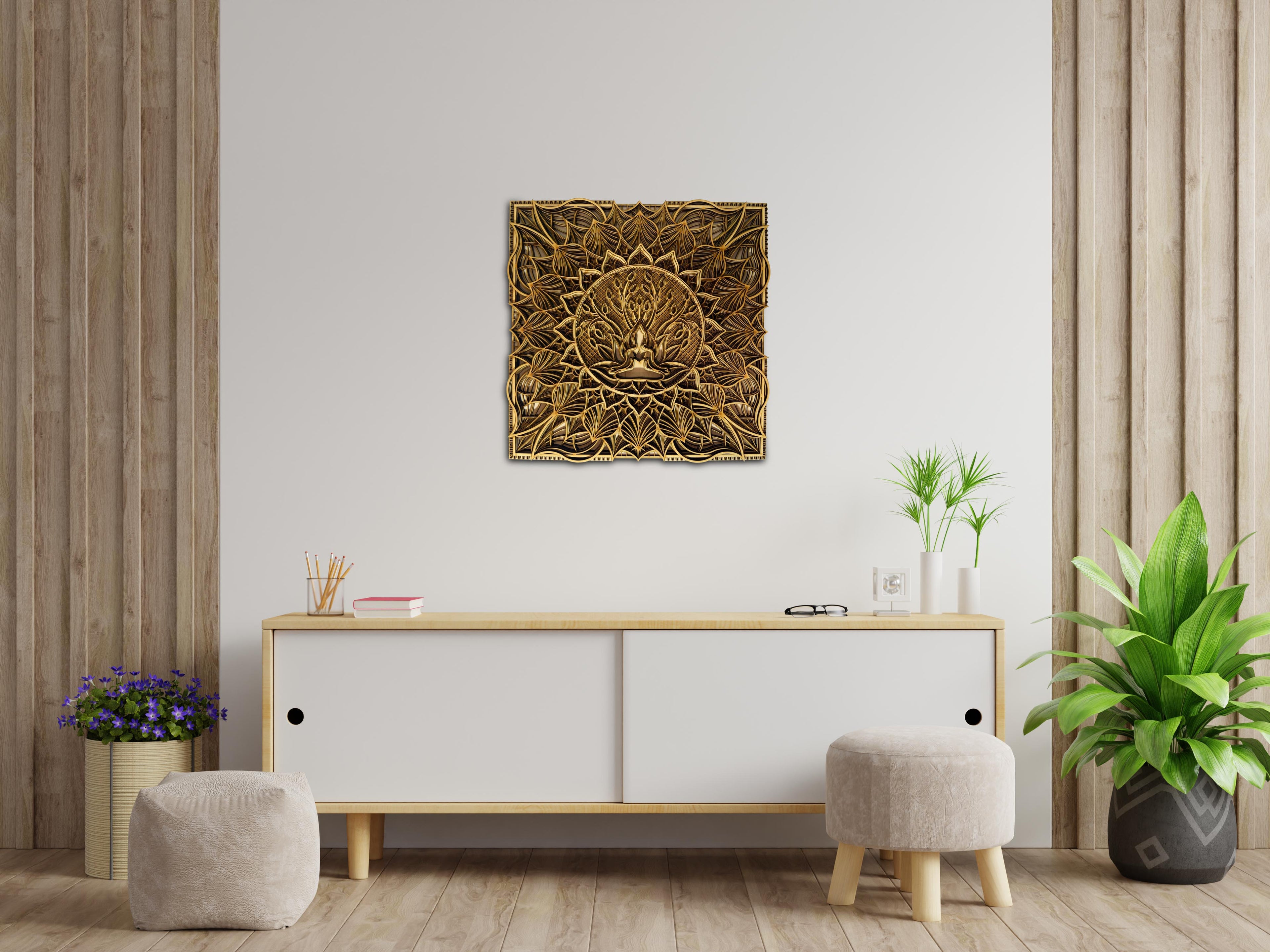 Tree Of Life. Yoga Art | Wooden Wall Decor