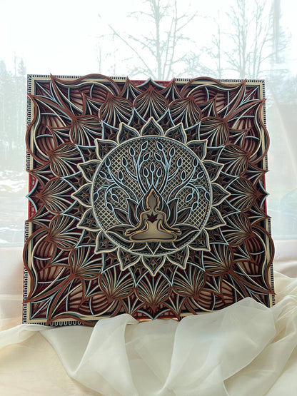 Tree Of Life. Yoga Art | Wooden Wall Decor