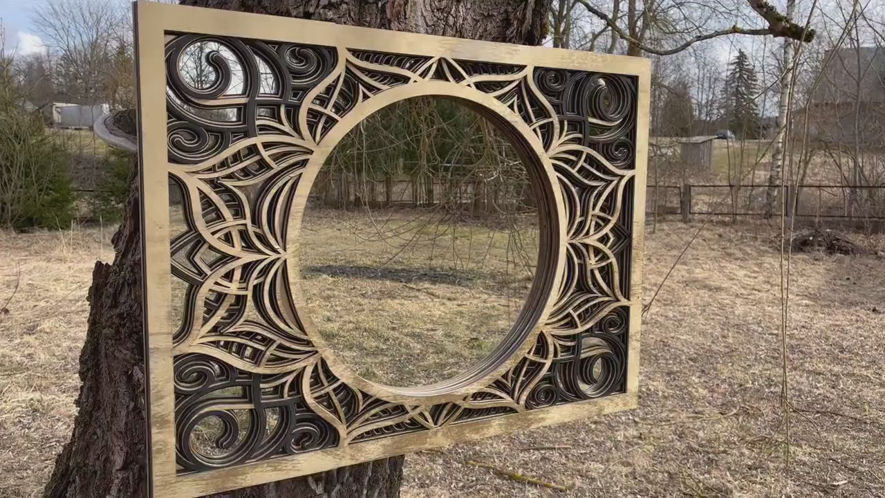 Mirror Mandala Wall Art |  Wooden Wall Decor