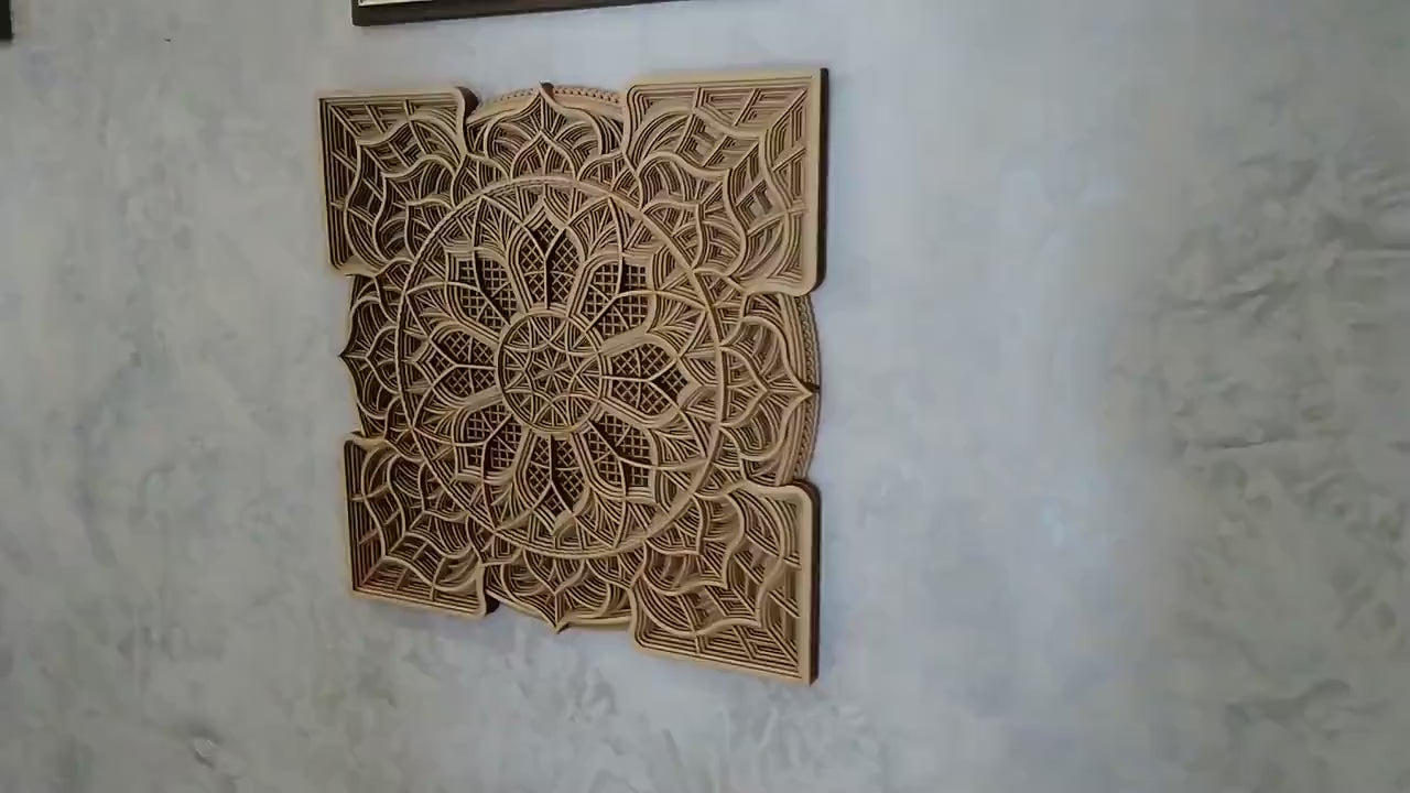 Wood Mandala Flower Design | Wooden Wall Decor